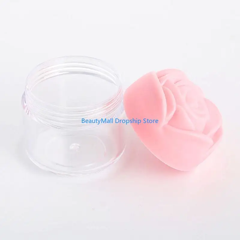 40JD 5Pcs Round Clear Face Cream Ointment Jar Leakproof Plastic Container with Lid