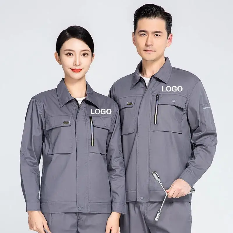 

Весенне-осенний комплект рабочей одежды из полиэстера и хлопка, художницы, электрики, строительные фабрики, униформа для мастерской, принт логотипа