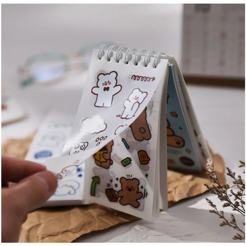 コイルかわいいステッカークマウサギ漫画ステッカーブックかわいい-diy-ハンドブック素材装飾ステッカー-50-枚韓国文具