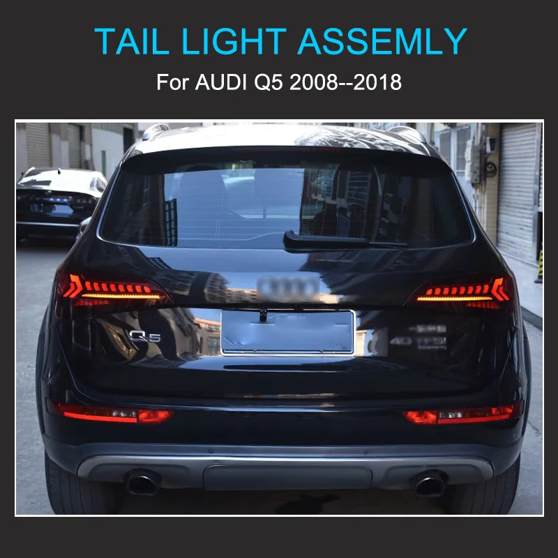 1 Pair LED Tail Light Assembly For Audi Q5 SQ5 2008-2018 Tail Lamps Plug and Play Upgrade Q7 Design Dynamic Signal Lamps