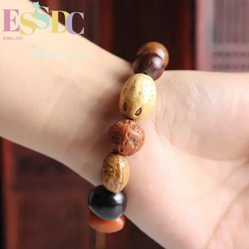 Buddhist Natural Eighteen Bodhi Hand String 18 Seeds Single Circle Burmese DUBAO Zhu Tianzhu Beads Mala Bracelet Wholesale