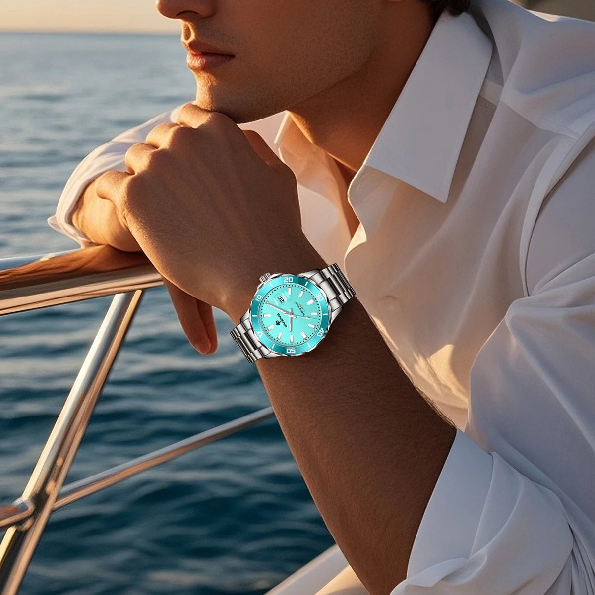 Lige novo relógio masculino marca de luxo relógio de negócios luminoso à prova dwaterproof água masculino calendário homem quartzo relógios pulso relogio masculino