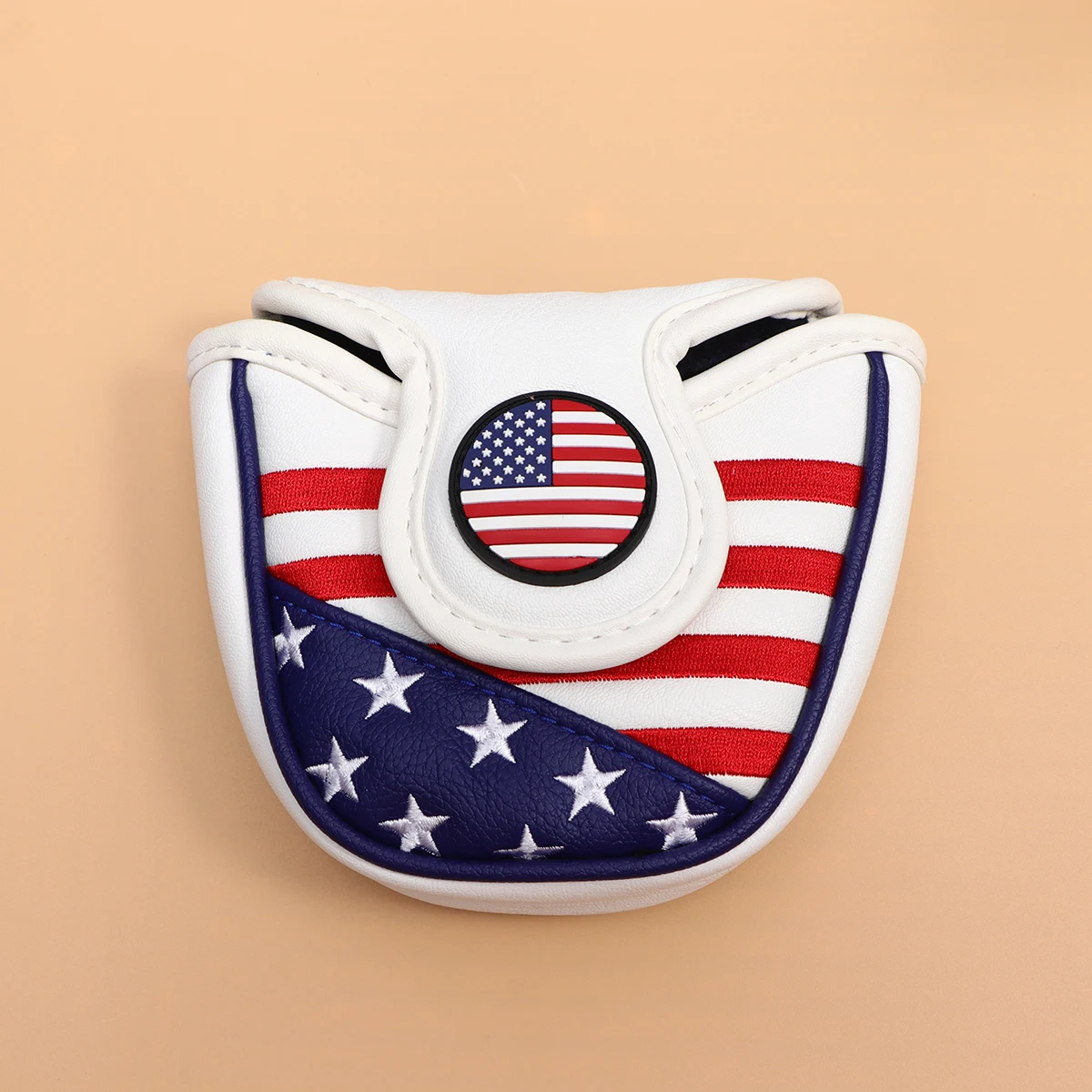 

Putter Cover Mallet Club Headcover PU Club Protector Scratches Resistant Thick Padding American Flag