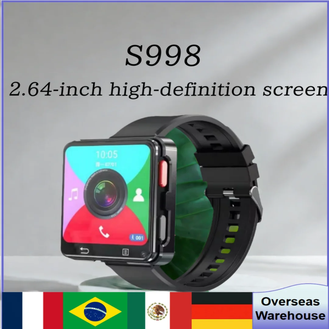 

S998 4G Smartwatch 2024 с Bluetooth Wi-Fi Android Sim Водонепроницаемая камера Уличные умные часы для мужчин и женщин