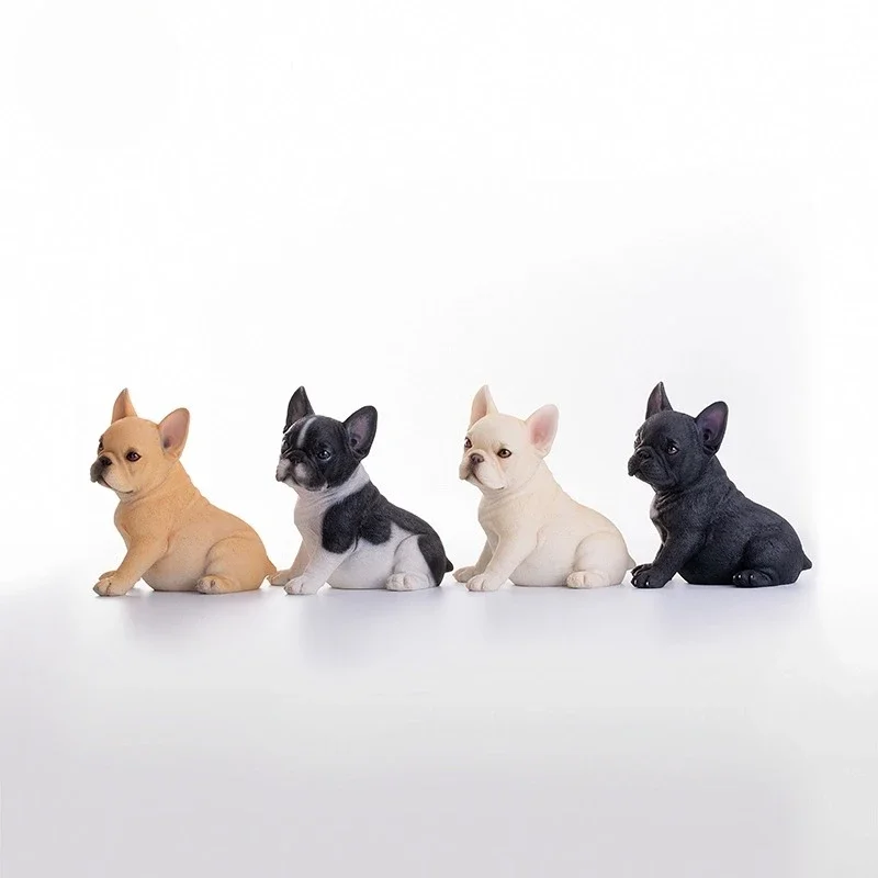 JXK Model Francuskiego Buldoga w Skali 1/6 z Żywicy, Realistyczny, Uroczy Zwierzak, Model Psa dla Figur Akcji 12-calowych, Ręcznie Robiony