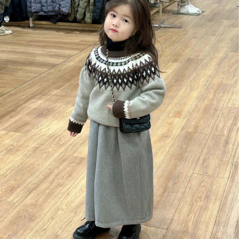 Girls Clothes Christmas Thick Sweaters Chill Autumn Winter 2024 Sweet Outfits