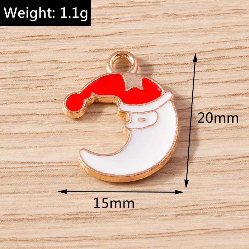 10 teile/los mischen niedlichen Emaille Weihnachts baum Santa Claus Glocken bezaubert Anhänger für Schmuck machen Ohrringe Halsketten DIY Handwerk Geschenk – Detail 12