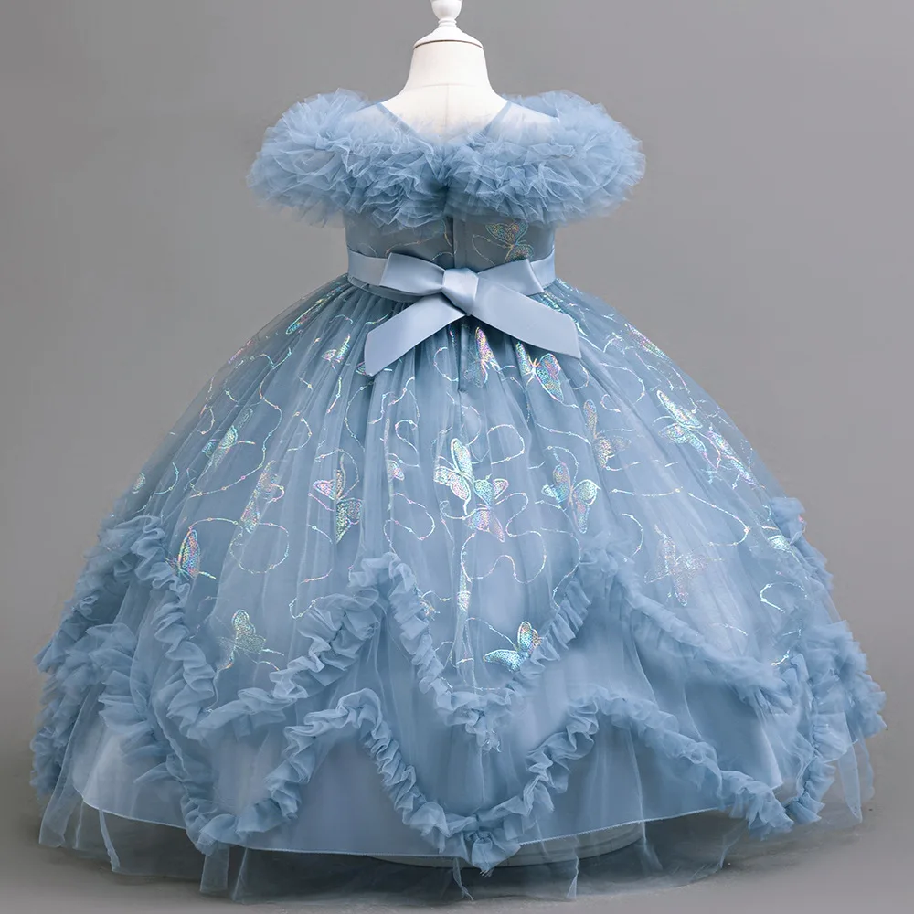 Elegant Party Dress for Young Girls Flower Girl Long Dresses Formal Clothes From 4 to12 Years