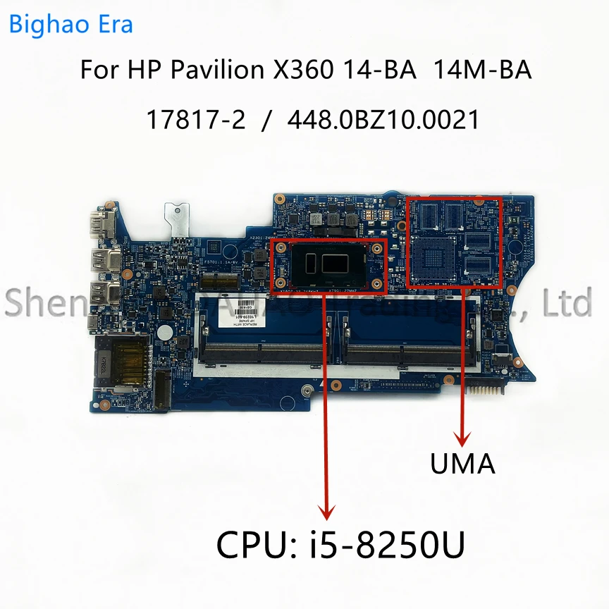 

For HP Pavilion X360 14-BA 14M-BA Laptop Motherboard With i5-8250U DDR4 17817-2 448.0BZ10.0021 L10239-601 939383-001 939383-601