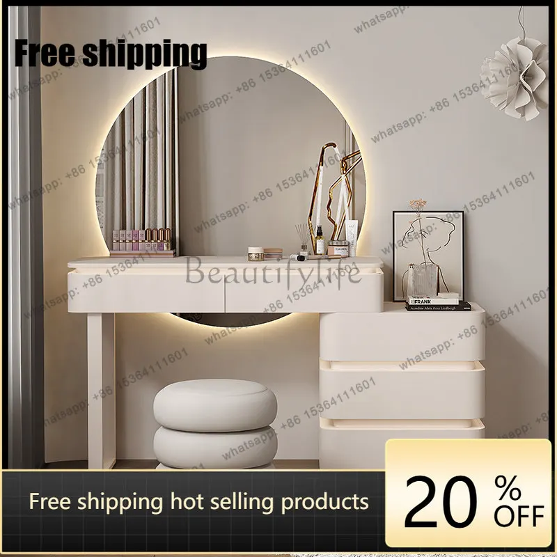 LS Cream Wind Cosmetic Table Bedside Bucket Cabinet Integrated Designer Bedside Table Paint Advanced Sensibility