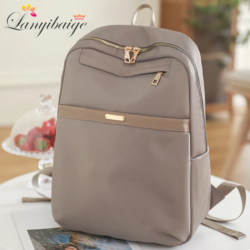 

2023 New Korean Version Of Oxford Cloth Fashion School Bag Solid Color All-match Ladies Travel Backpack Bag For Women Sac A Dos