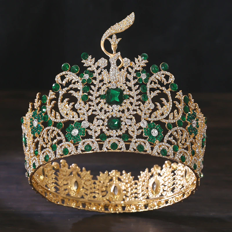 Barocke große Diadem Brautkrone Festzug Fräulein Tiaras Kopfschmuck Braut Hochzeitskleid Haarschmuck Zubehör