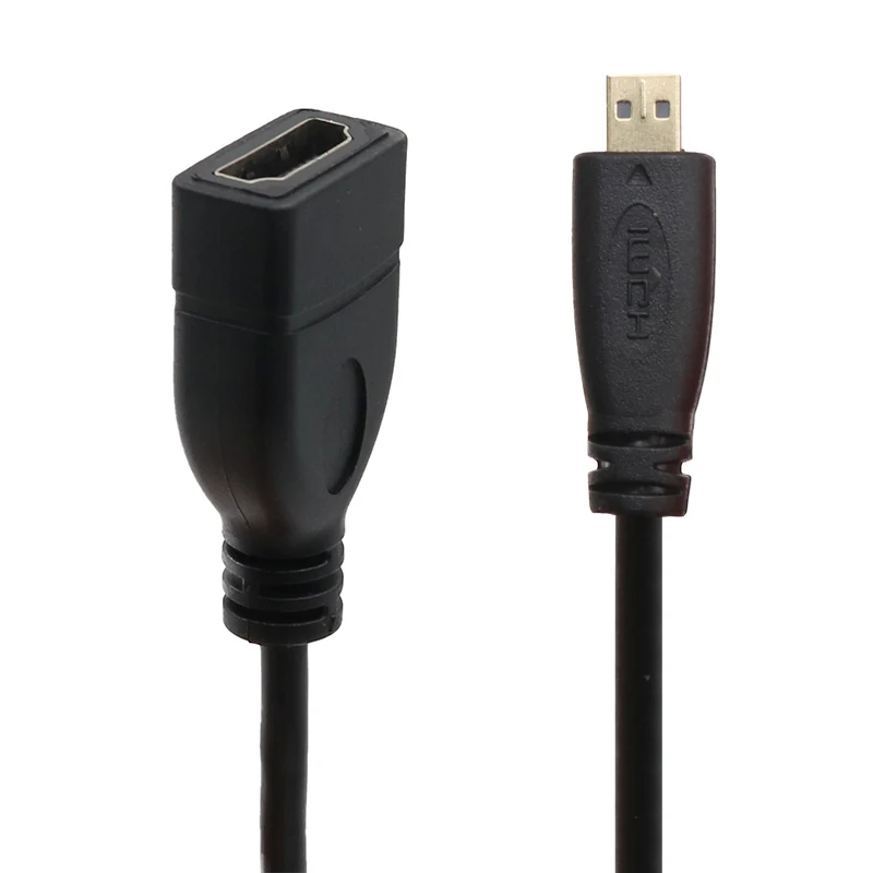 W górę w prawo w lewo kątowe złącze Micro HD męskie do HD Adapter żeński 15cm dla kabla HDTV typu D HDMI