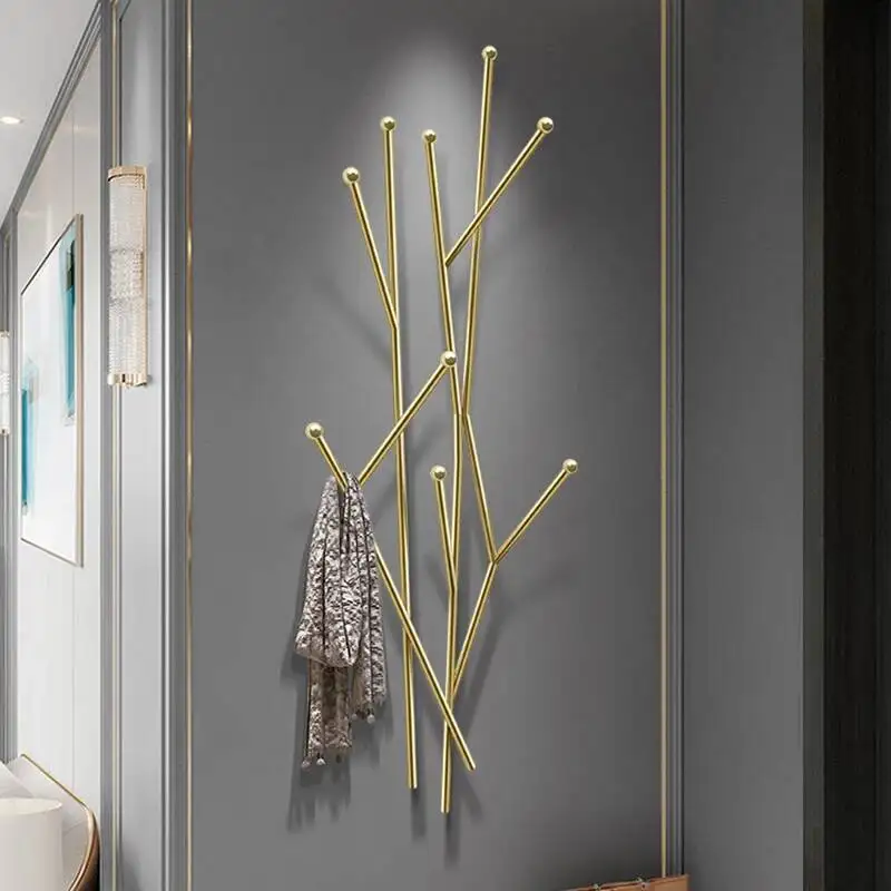 

Closet Wall Organizer Clothes Golden Rack Hangers Entrance Racks Hanger Jackets Wieszaki Na Ubrania Home Furniture GPF35XP