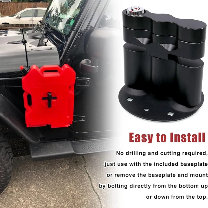 Pack Mount Lock, Locking Pack Mount With Backing Plate Base And 2 Keys, For Fuel Pack, Water Container, Storage Box