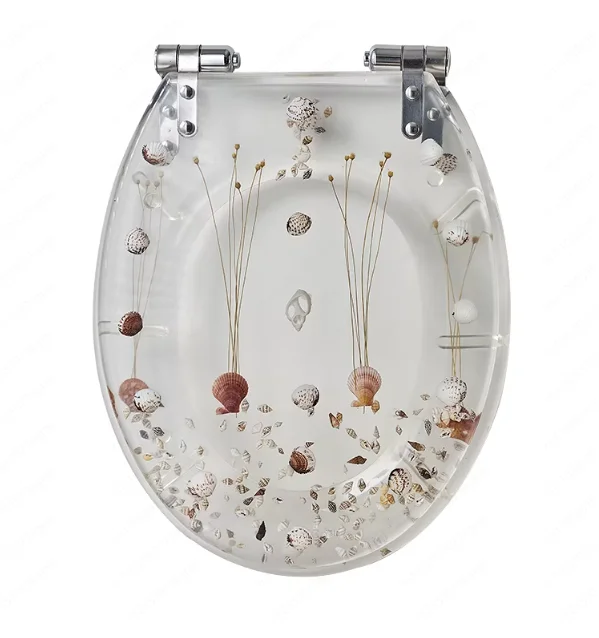 Soft Close Quiet Toilet Seat Cover, Non-Slip Thickened Design with Quick Release Hinges for Easy Cleaning