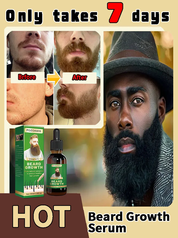 To build male confidence, start with thebeard growth essence, inject vitality intothe pores and say goodbye to sparsebeards.