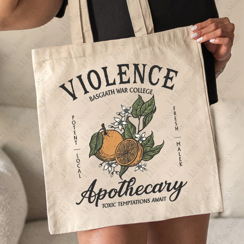 Borsa per la spesa in tela con motivo Apothecary portabebole viola miglior regalo borsa a tracolla pieghevole alla moda Basgiath War College Totes