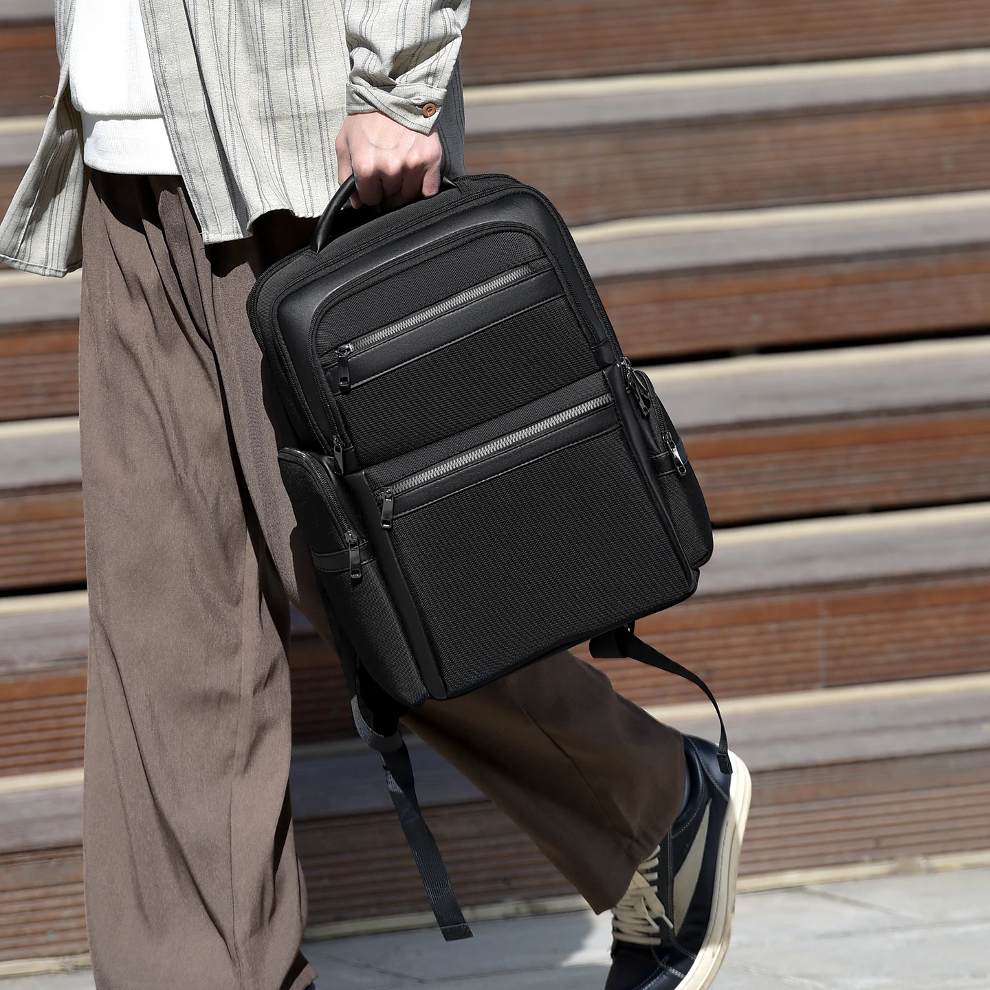 New High Quality ballistic nylon180 Degree Opening and Closing Men's Business Backpack Multifunctional Laptop Backpack Schoolbag view 6