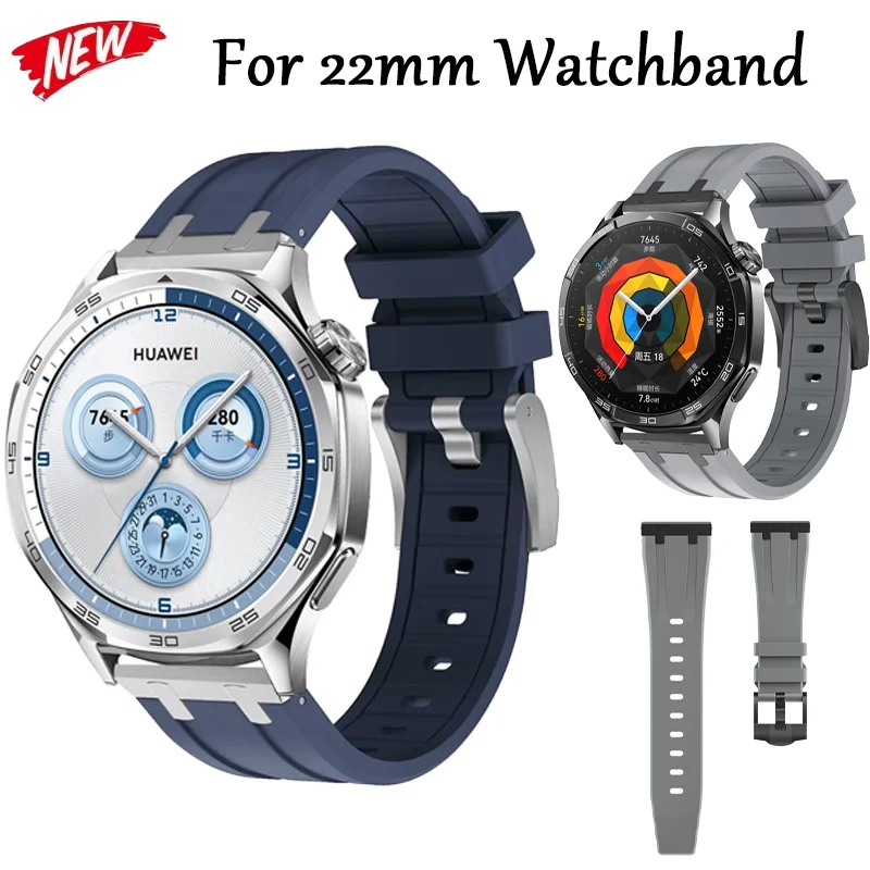 

22mm Silicone Strap For Huawei Watch GT3/4/5/5 Pro 46mm Comfortable Breathable Bracelet Wristband Redmi Watch 5 Active/Lite Belt