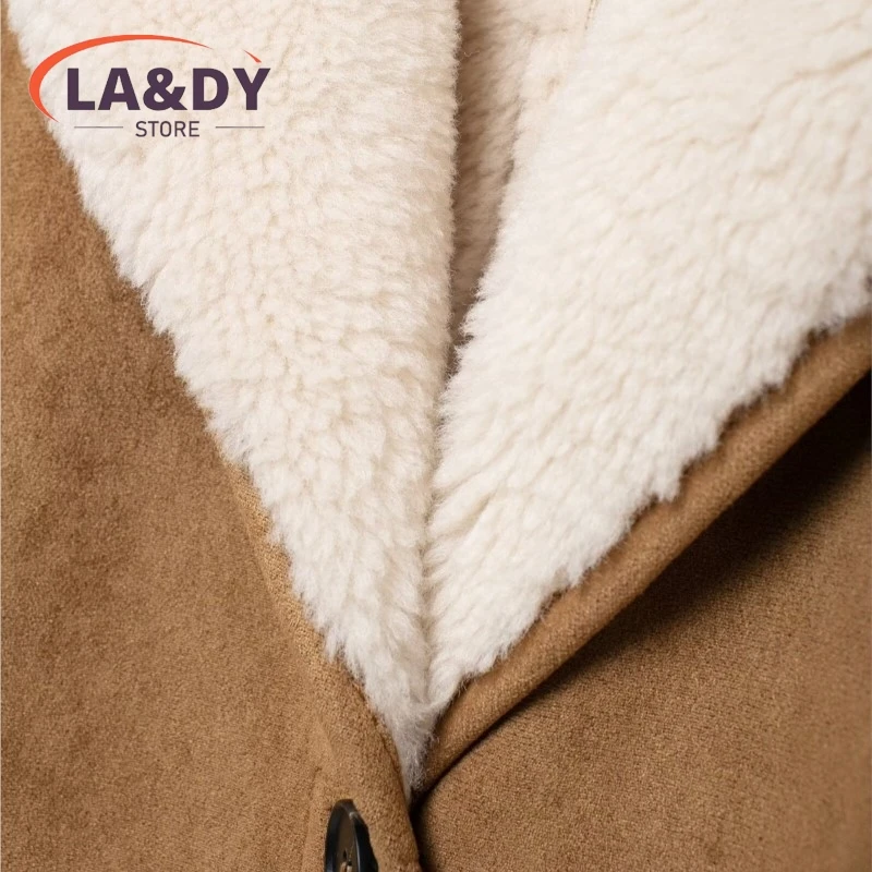 2024 New Winter Thicken Warmth Coat For Women  Single Breasted Long Jackets Tops  Female Casual Overcoat Tops