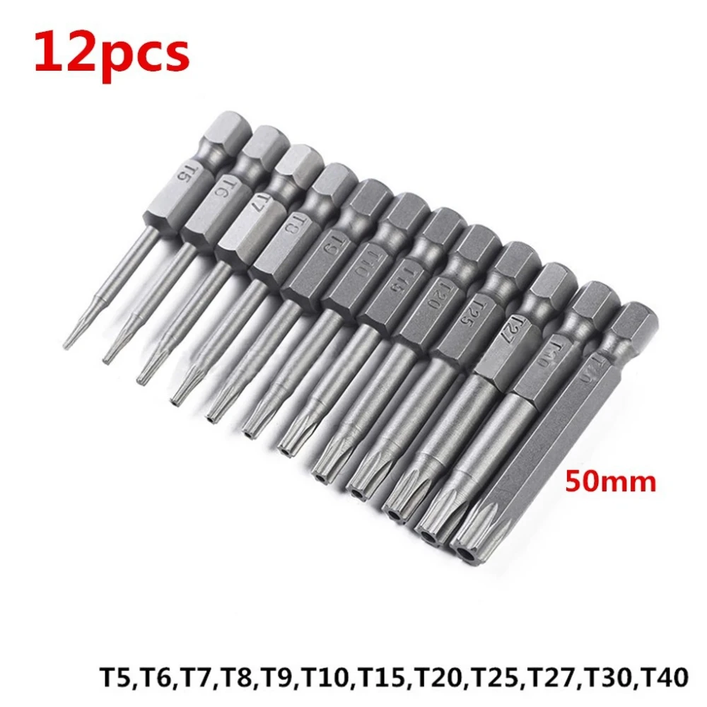 

11/12pcs Plum Blossom Bit Hexagonal Shank Hollow with Hole 50mm,75mm,100mm Bit Combination with Magnetic Screwdrivers Hand Tools