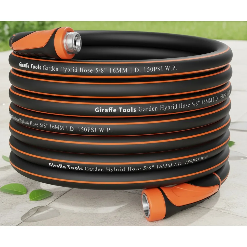 

100ft Heavy Duty Garden Hose 5/8" Flexible Lightweight 600 PSI All-Weather Water Hose for Home Garden