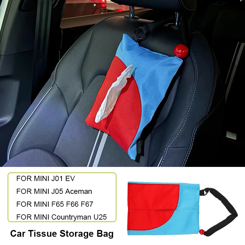 For Mini Countryman U25 F65 F66 F67 Cooper S E SE J01 J05 Aceman 2024 2025 Car Tissue Box Bag Interior Decoration Supplies