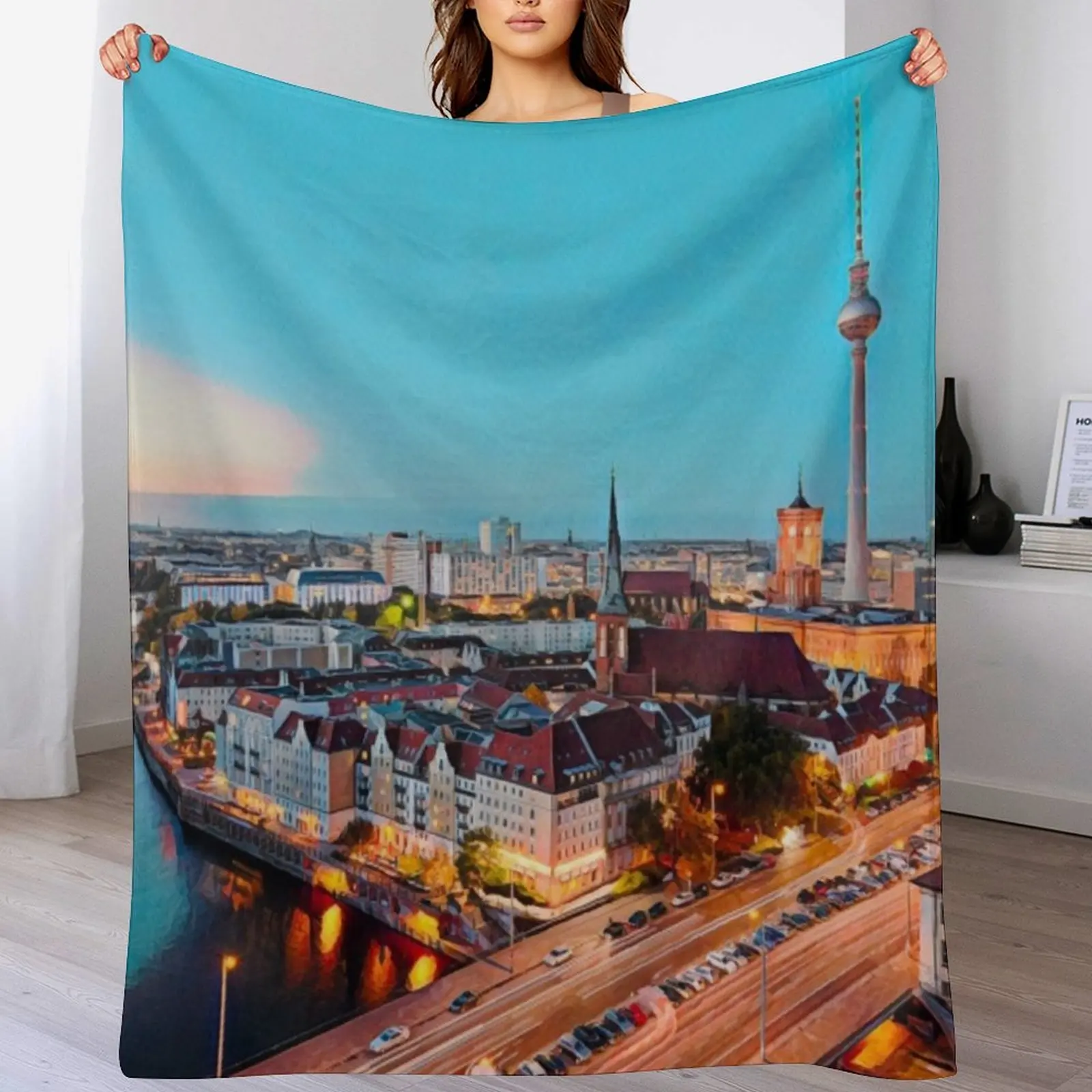 

Berlin Throw Blanket Plush Fuzzy Cozy Blanket for Couch Sofa