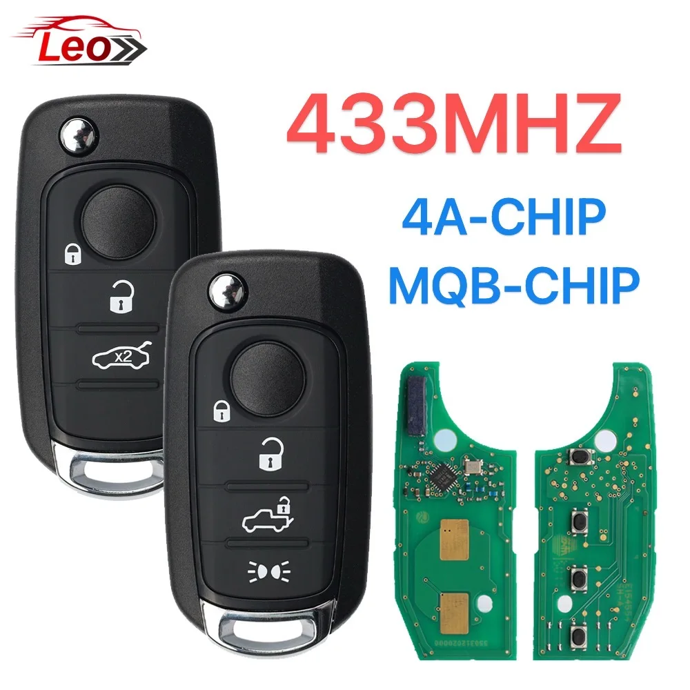 

Leo Remote Car Key for FIAT 500X Egea Tipo 2016 2017 2018 SIP22 Blade 433.92Mhz MQB Megamos AES ID48 / OEM 4A Chip
