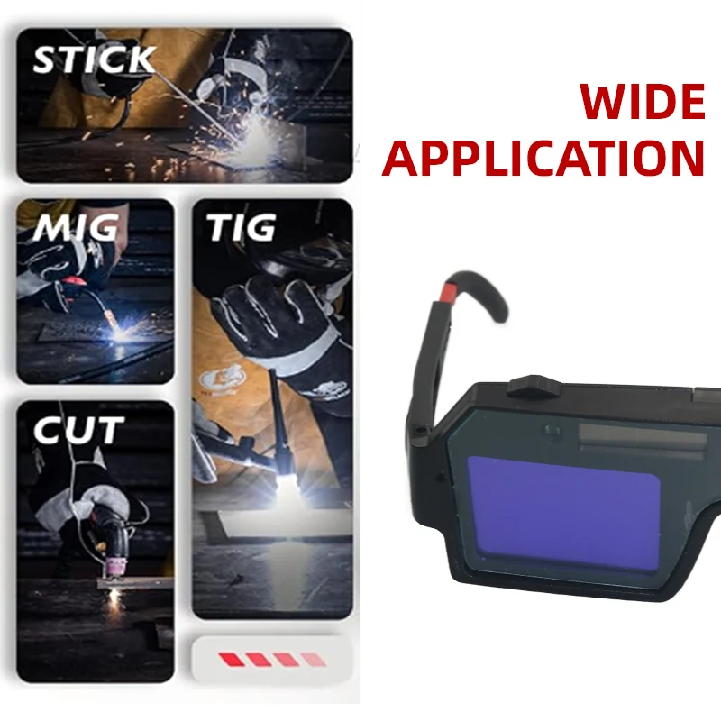 New black auto-dimming welding goggles with replaceable lithium battery welding glasses for TIG-MIG arc plasma cutting
