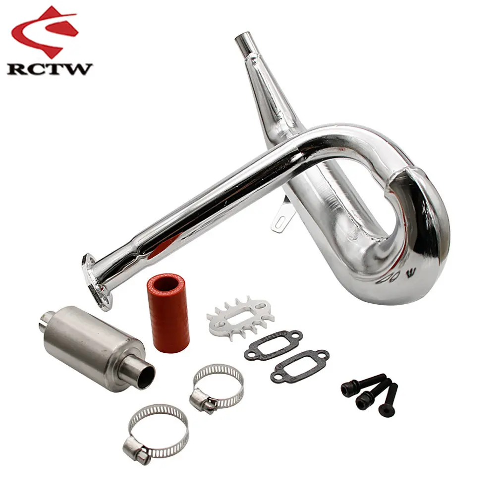 High-Quality Aluminium Silencer Dominator Exhaust Pipe Kit for 1/5 Hpi Rofun Km Rovan Baja 5b 5t 5sc Rc Car Truck Spare Parts