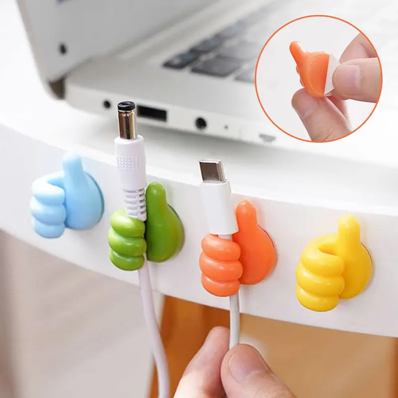 Kabel Organizer Clip Daumen Haken USB Kabel Wickler Desktop ordentlich Management Clips Kabel halter für Maus Kopfhörer Draht Organizer