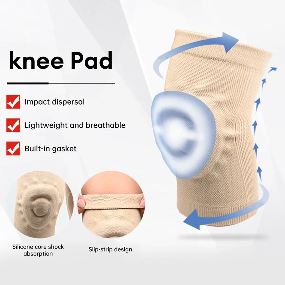 Silicone Pad Knee Brace Fitness Dance Skating Knee Support Outdoor Sports Knee Pads Protector Breathable Knee Sleeve Pain Relief