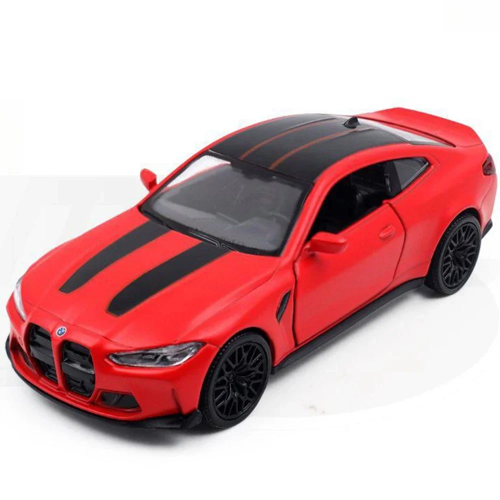 1/36 BMW M4 CSL Alloy Toys Car Model High Simulation Metal Genuine Door Opened Pull Back Function Boys Birthday Gifts Collection