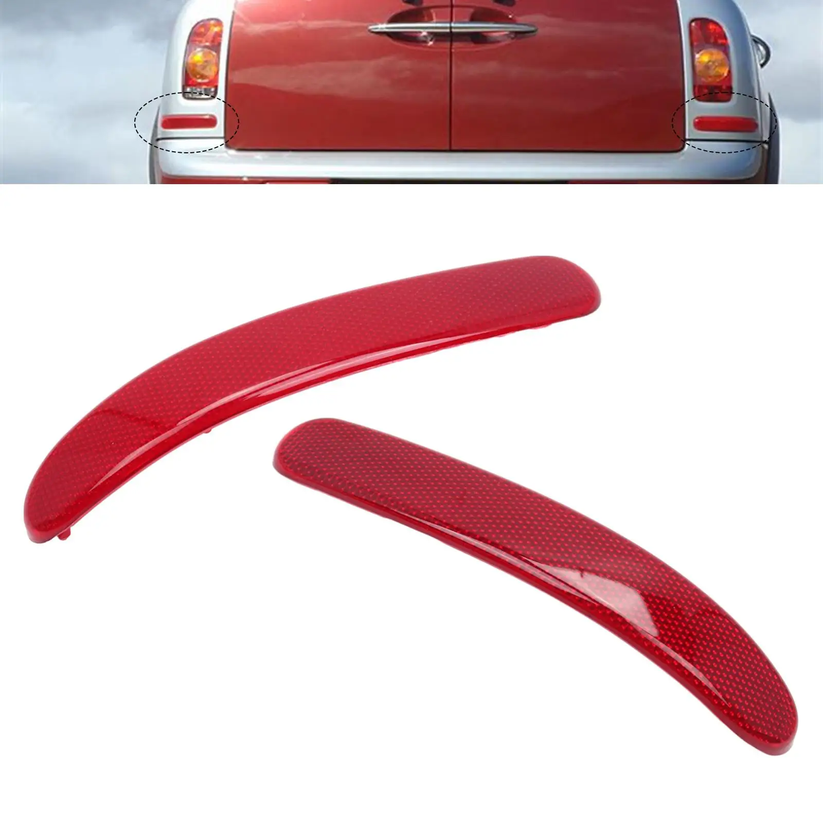 Automotive Accessories Rear Bumper Reflector Plastic Red Light High Performance Car Replacement Part for Vehicle Upgrade