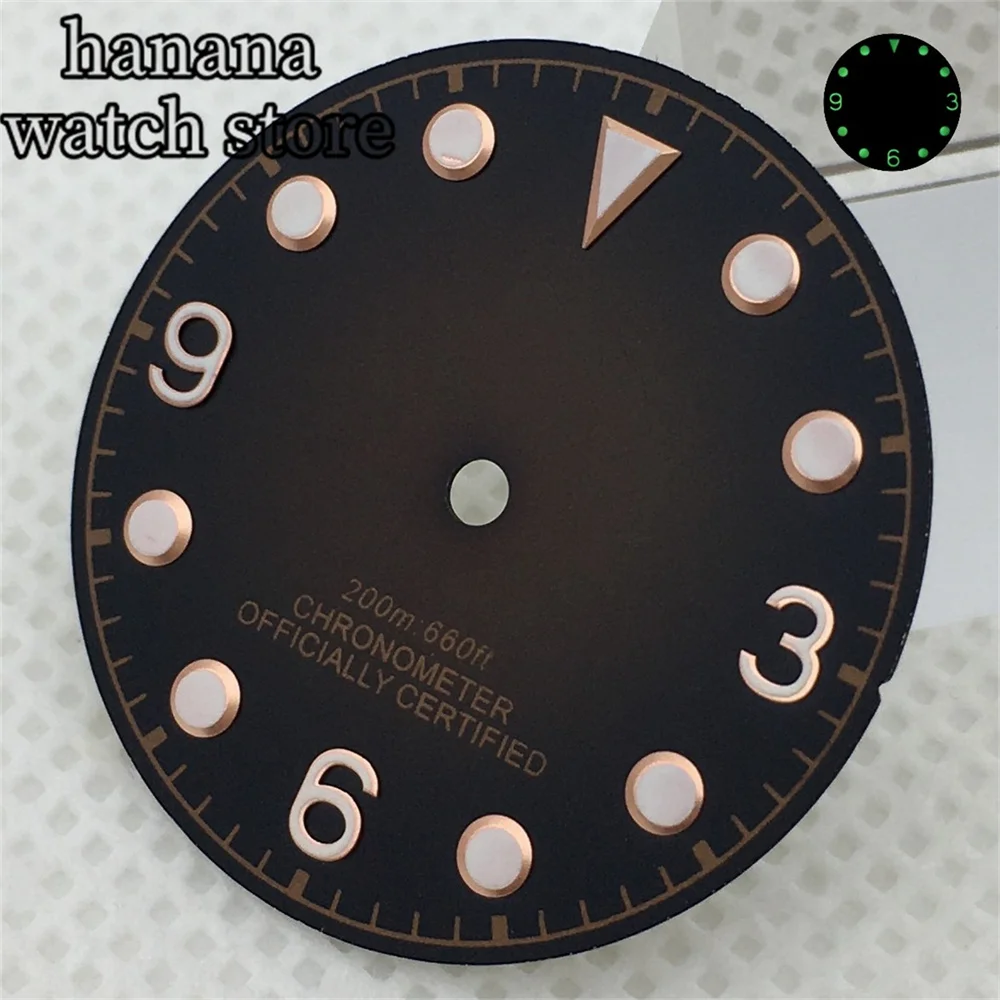 29mm gradient dial with black and brown color scheme and rose gold snowflake hands NH35 NH36 ETA2824 PT5000 Miyota 8215 movement
