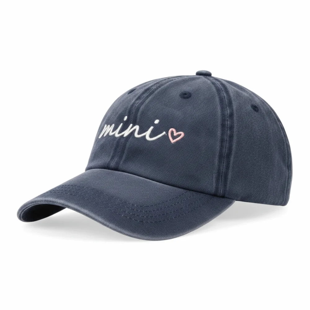 Gewaschene Baumwoll-Baseballkappen mit Aufschrift „Dad Mama Mini Love“, verstellbare Vintage-Baseballmützen für Eltern, Unisex, atmungsaktive Baseballkappen mit Stickerei, Geschenke – Detail 11