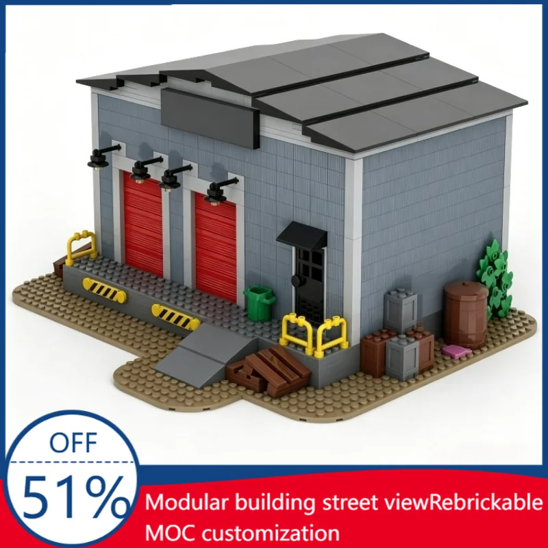 

1399PCS Industrial Warehouse MOC Building Blocks Model Custom Puzzle Creative Assembly Educational Children Toy Halloween Gift