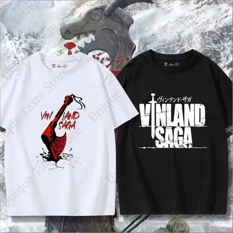 ‌VINLAND SAGA Merch T Shirt Anime Fashion Letter Print T-shirt Harajuku Men Women Comfortable Pure Cotton Short Sleeve Tee Tops