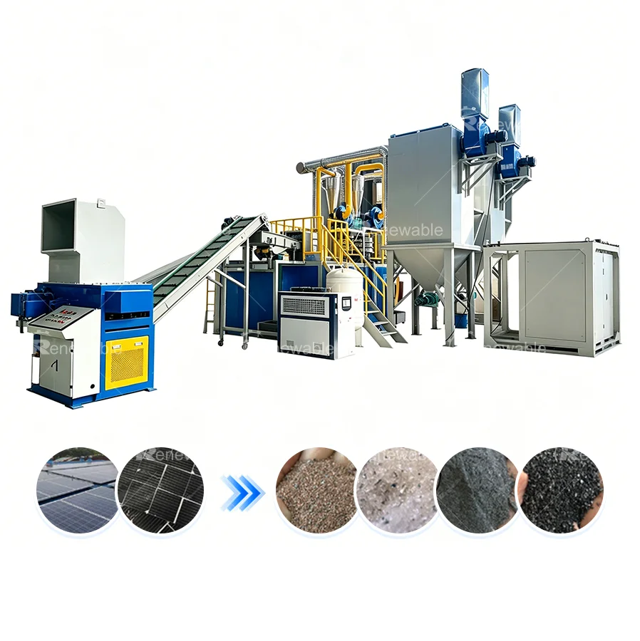 Fully Automatic Solar Panel Recycling Line PV Module Dismantling Crushing Separating Equipment