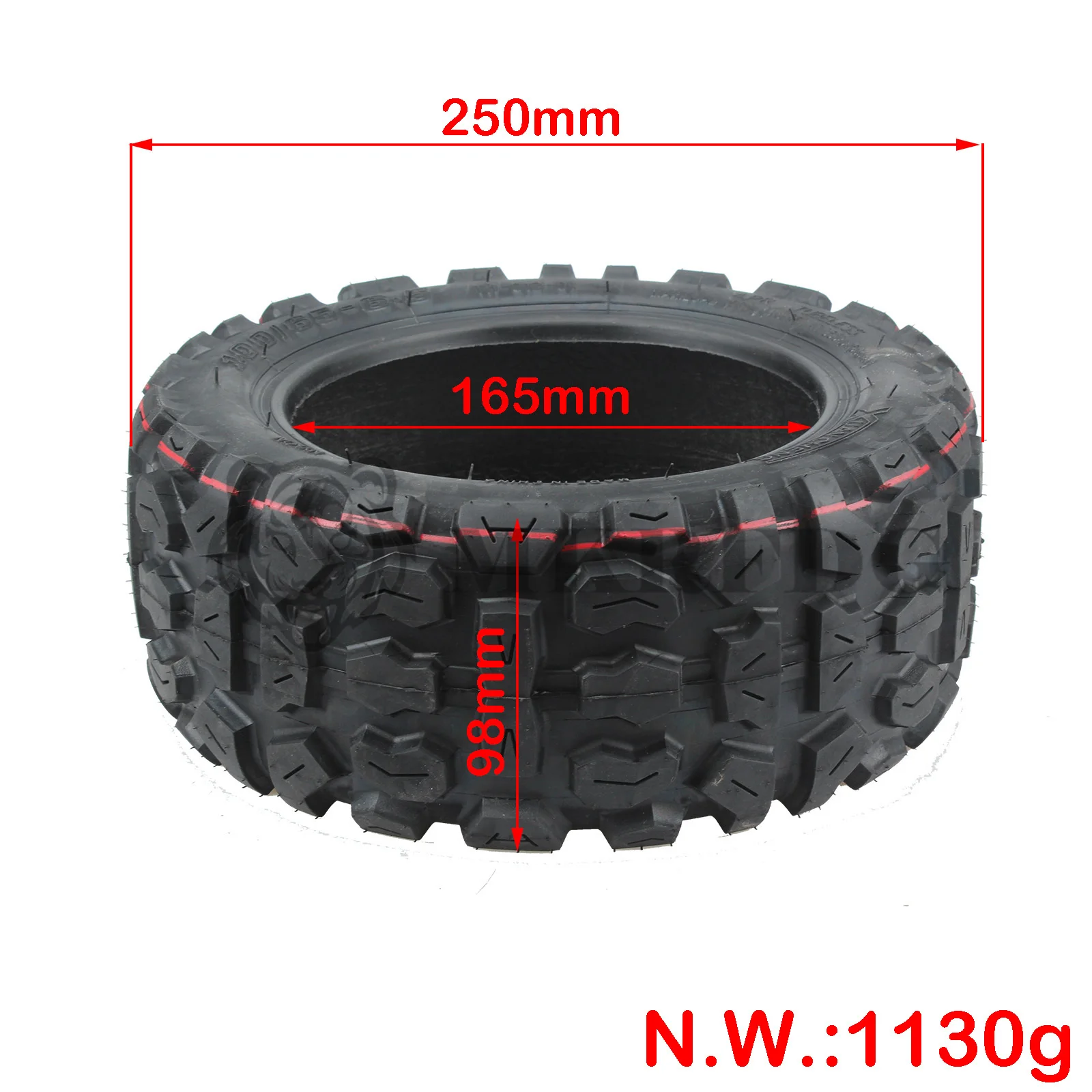 xuancheng 11 Inch 100/65-6.5 off-Road Vacuum Tire Motorcycle Tubeless Tyre Widen Outer Tire Electric Scooter Wheel Parts