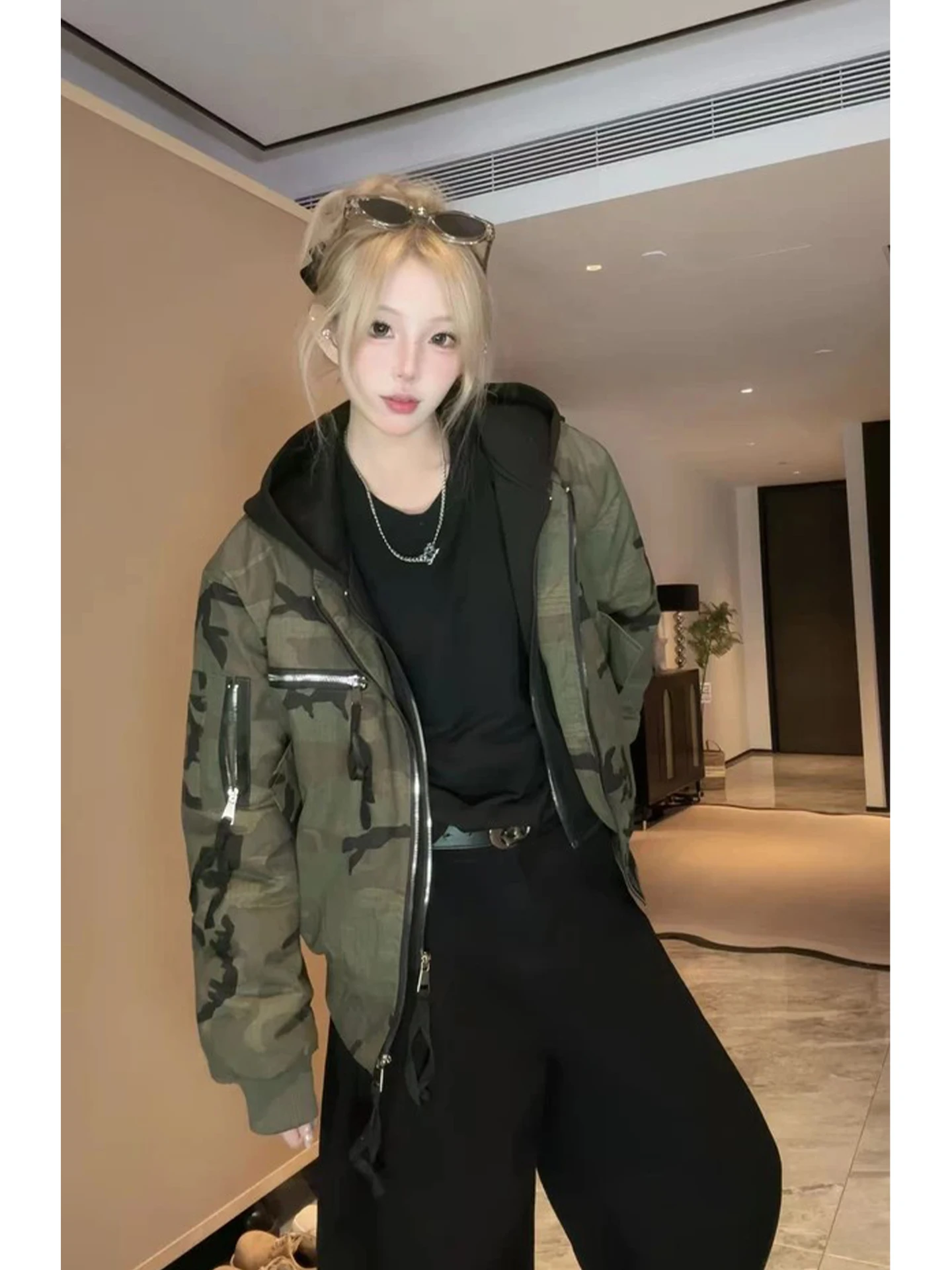 

Cleanfit American Sle Camouflage Bomber Cotton Jaet Thiened Warmth for Men And Women Autumn Winter Outerwear Coat