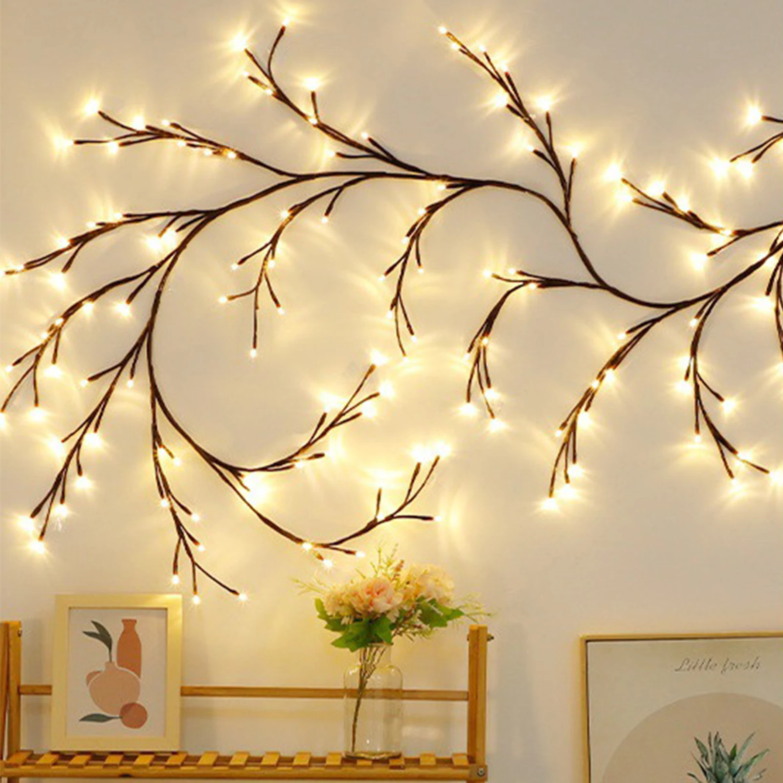 Árvore de Natal Enchanted Willow Vine Luz, Bendable iluminado Branch, Home Party Wall, Estante Mantel