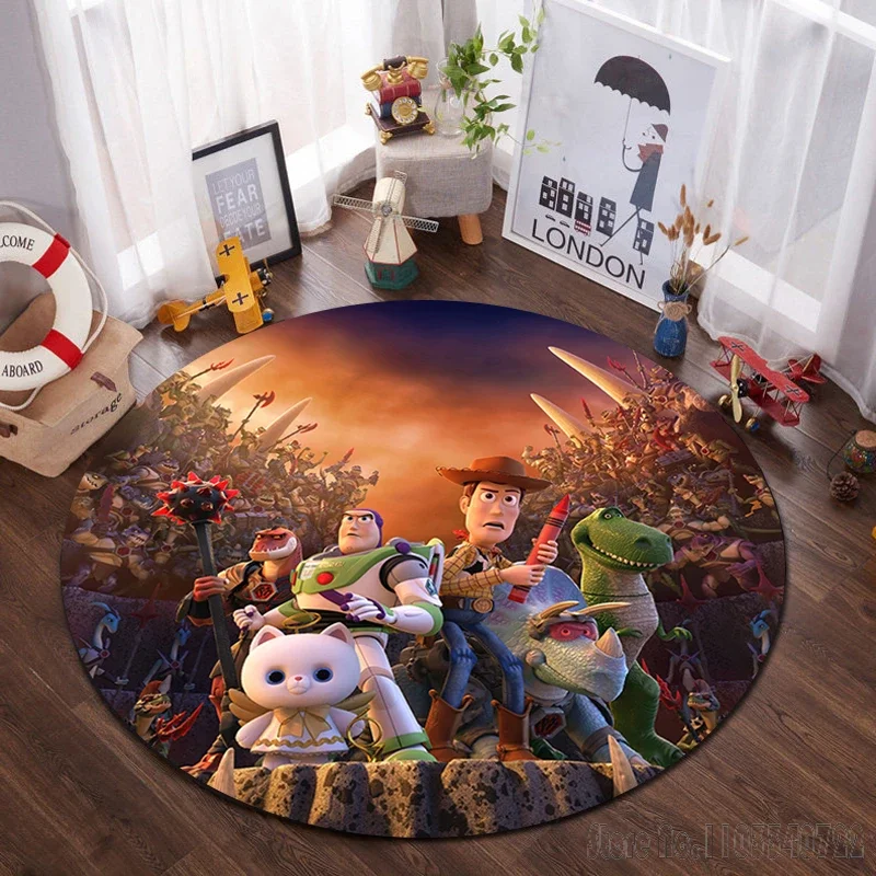 Cartoon The Lion King Rug Round Carpet 80cm Chair Non-slip Floor Mat Crawling Game For Kids Living Room Decor