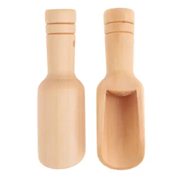 10 ks mini dřevěná lžička s kulatou rukojetí, čajová lžička, lopatka na sůl, odměrky na mléko, koření, lžičky na kávu, čaj, cukr, výprodej 8 nejlepší prodej malé lžičky na koření - №6