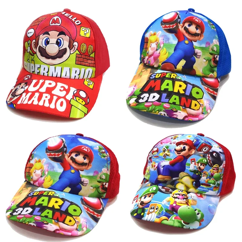 Czapka z daszkiem dla dzieci anime Super Mario Boy Girls czapka z daszkiem dziecięca bawełniany kapelusz przeciwsłoneczny dziecko czapki z daszkiem