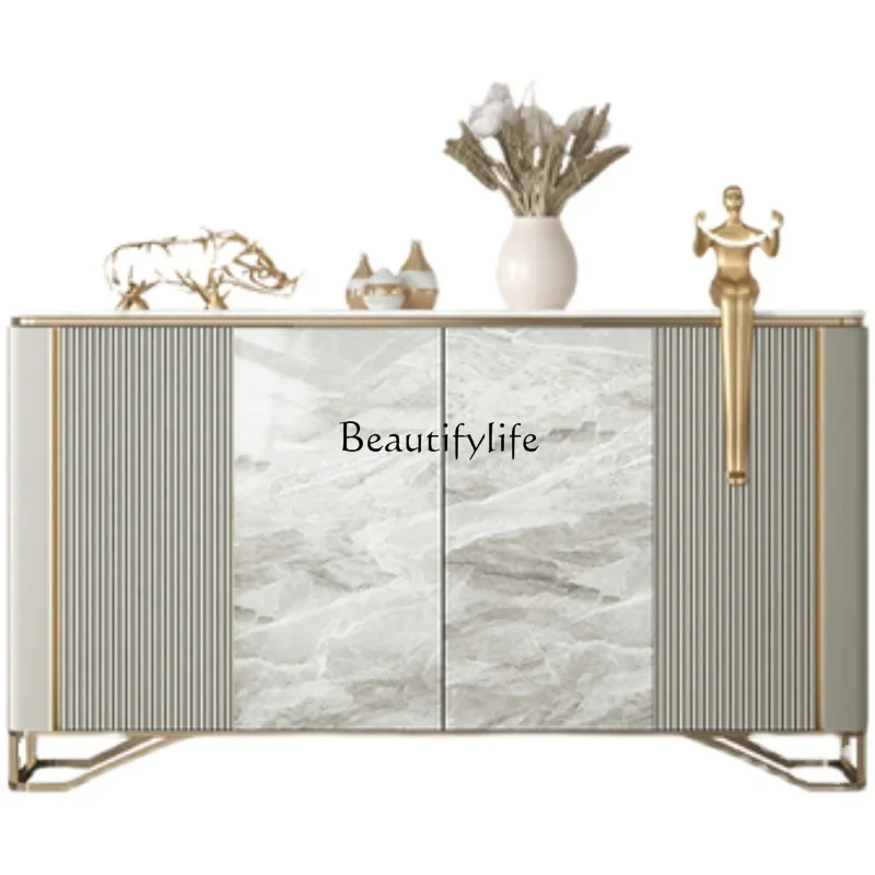 

LJYEntry entrance cabinet Modern light luxury living room Simple entry rock slab partition decorative cabinet