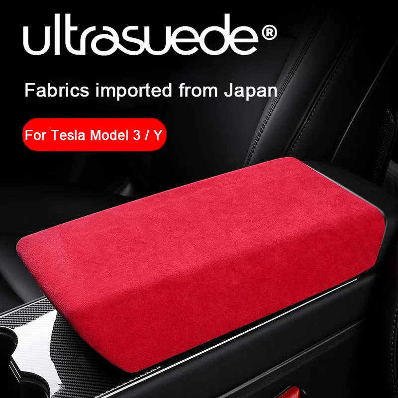 For Tesla MODEL 3,Model Y 2022 2021 2020 2019 2018,Suede Center Control Armrest Box Panel Protective Shell Covering Accessories