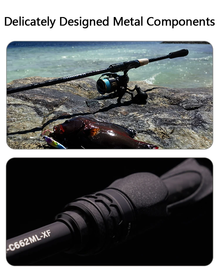 PURELURE SHARPEN Travel Soft Lure Long Spinning and Casting XF/MF Action Rods FUJI Components Bass Pike Rod Angelrutenrolle – Detail 11